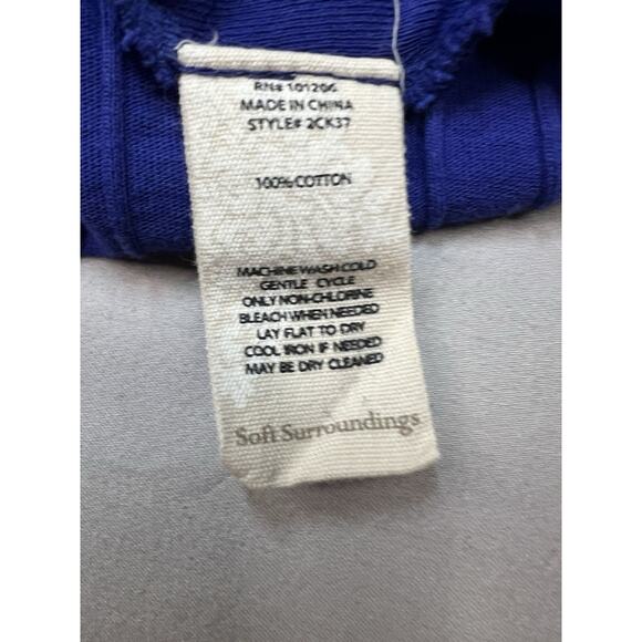 Soft Surroundings Blue Ribbed Cotton Tunic Top Size M - Picture 8 of 9